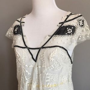 Anthropologie Dreamy laced tunic top